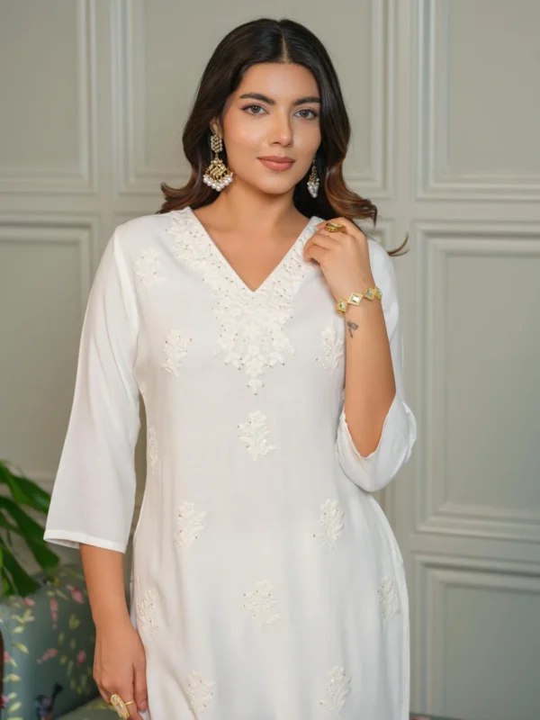Heavy Chikankari Palazzo Set with Crochet Lace Work