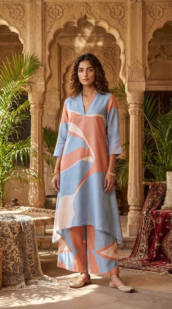 Linen 2PC Set with Asymmetric Cut