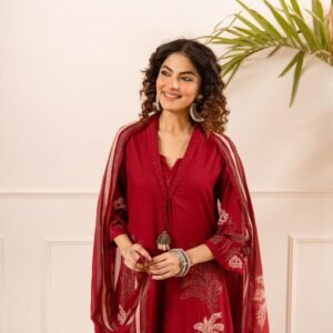 A-Line Cotton 3PC Set with Handwork