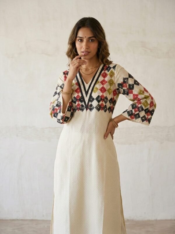 Stylish Cotton 2PC Set with Handwork On Yoke