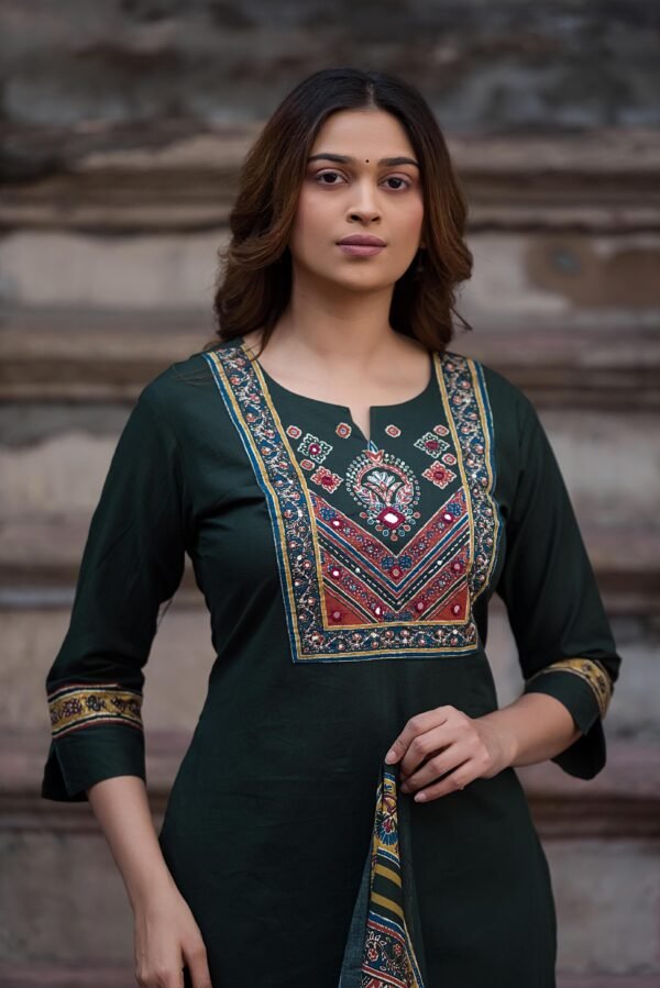 Dabu Cotton 3PC Set with Ajrakh Dupatta