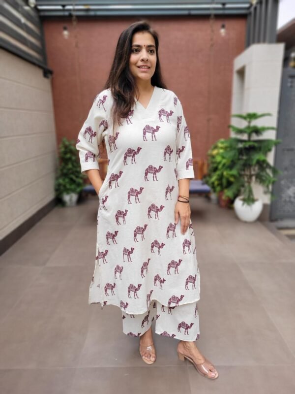 A-Line Cotton Flex 2PC Set with Embroidery