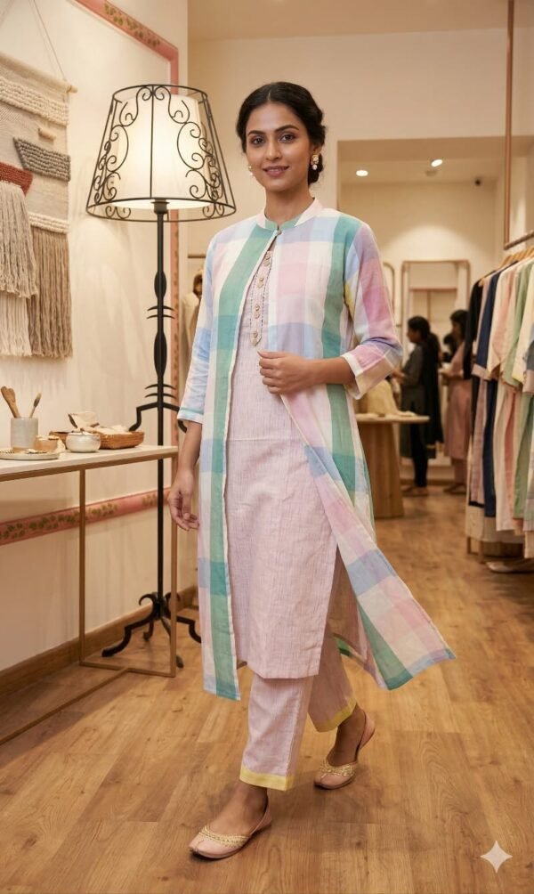 Kurta Pant Set with Shrug