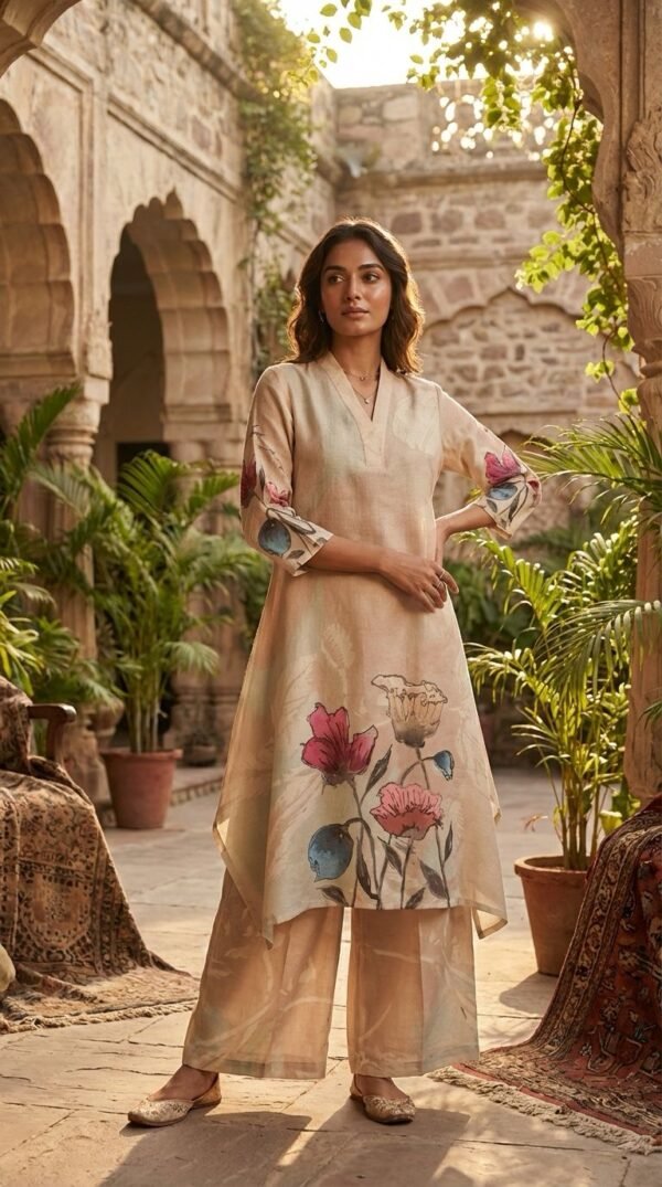 Linen 2PC Set with Asymmetric Cut