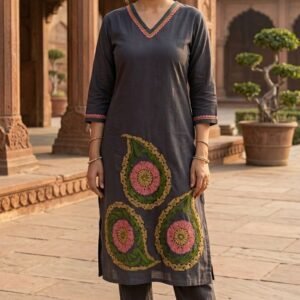 Stylish Cotton Flex 2PC Set with Aari Embroidery