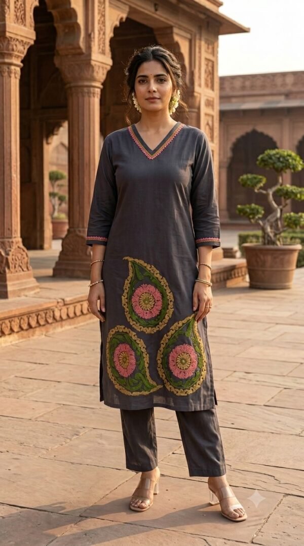 Stylish Cotton Flex 2PC Set with Aari Embroidery