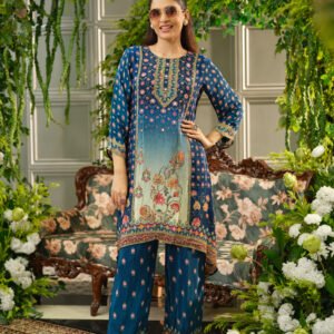 Natural Crepe Co-Ord Set with C-Cut Shape