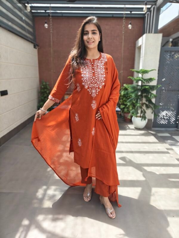 Cotton Slub 3PC Set Fully Embroidered