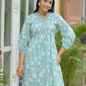 Cotton Co-ord Set with Pintucks & Embroidered Palazzo