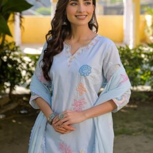 Embroidered Cotton 3PC Set