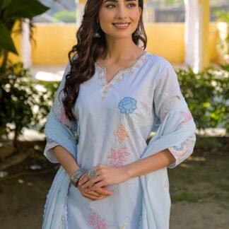 Embroidered Cotton 3PC Set