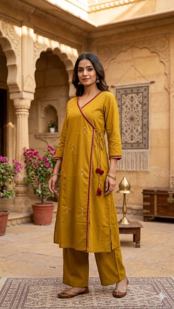 Cotton 2PC Set with Mirror Work