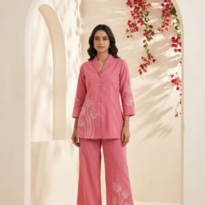 Cotton Co-ord Set with Dori Work