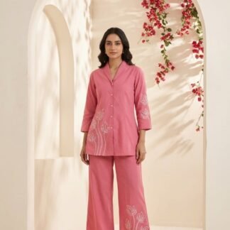 Cotton Co-ord Set with Dori Work