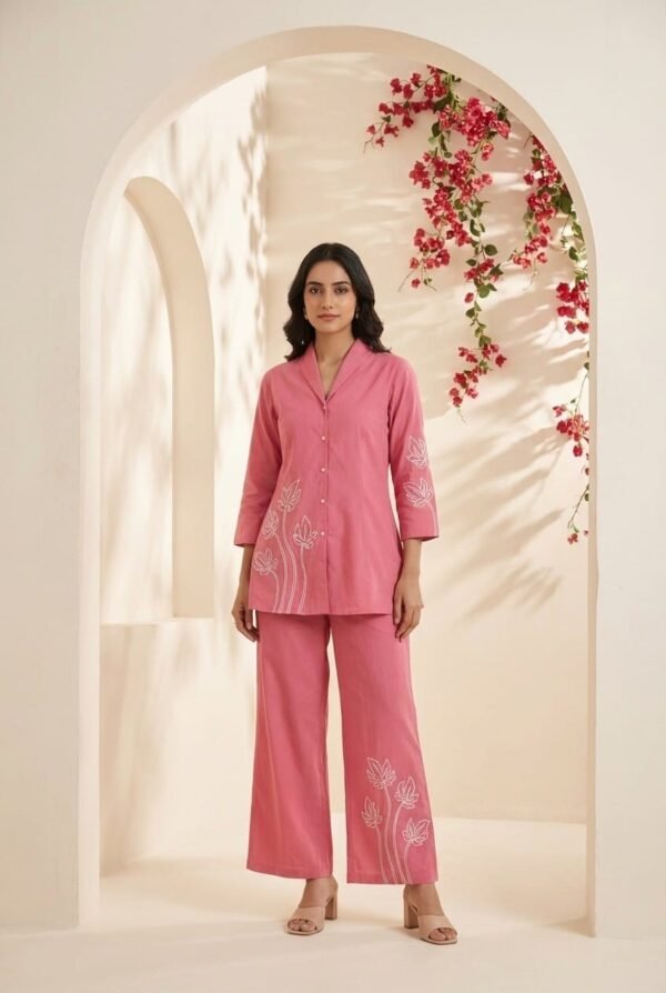 Cotton Co-ord Set with Dori Work
