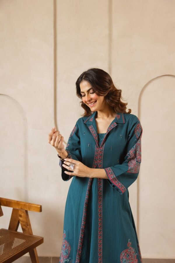 Placement Print Cotton Flex 2PC Set with Handwork