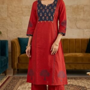 Dabu Cotton 2PC Set with Mirror Work