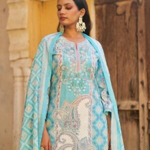 Stylish Cotton 3PC Set with Placement Print & Embroidery