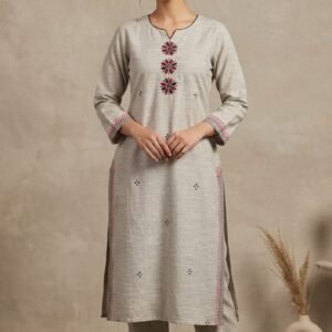 Handloom Cotton Kurta with Handblock Print