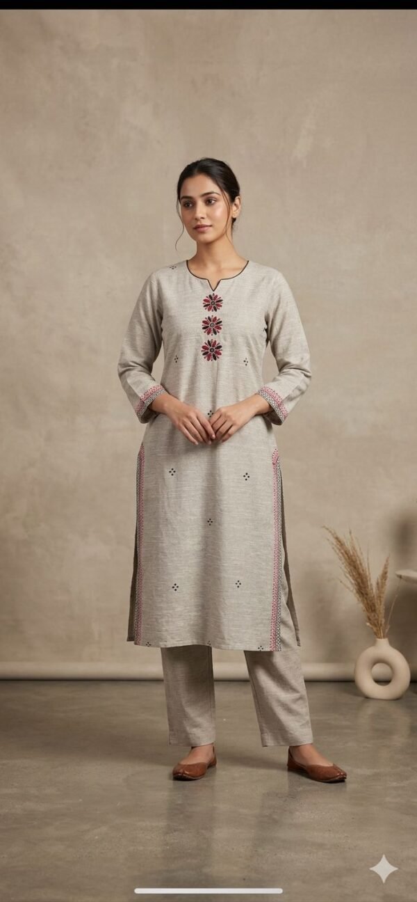 Handloom Cotton Kurta with Handblock Print