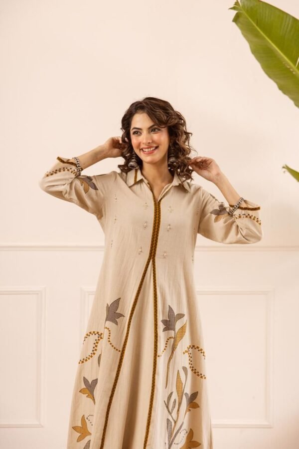 Dabu Cotton Flex 3PC Set with Placement Print & Handwork