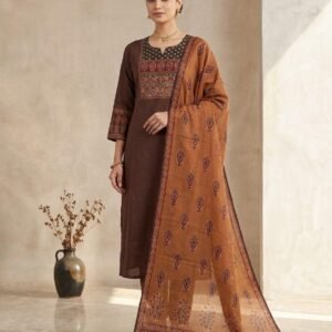 Ajrakh Cotton Flex 3PC Set with Sequins Work