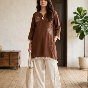 Stylish Premium Rayon Co-Ord Set with Embroidery