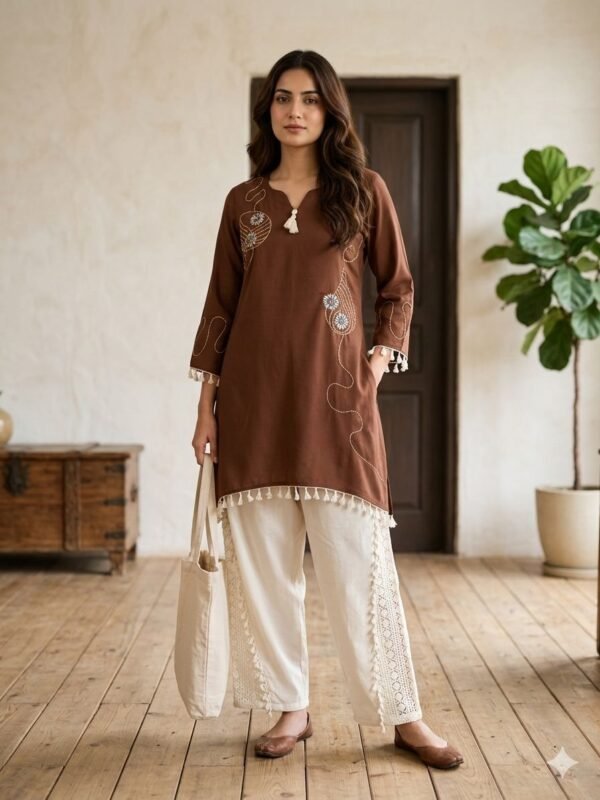 Stylish Premium Rayon Co-Ord Set with Embroidery