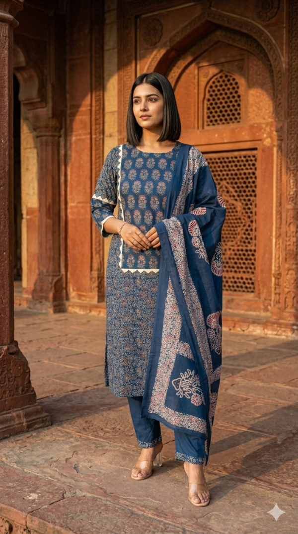 Pure Ajrakh Cotton 3PC Set