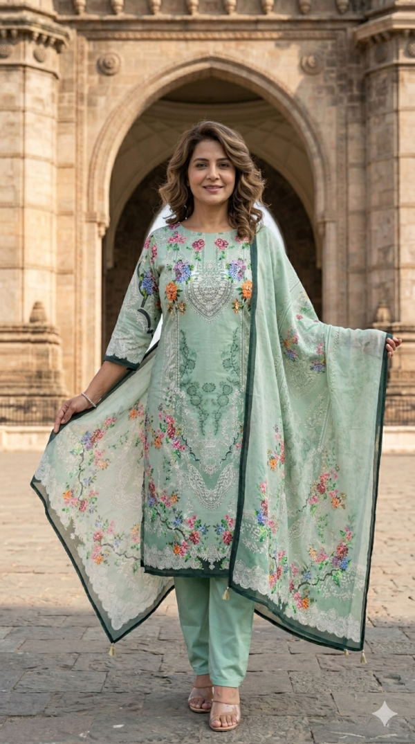 Pakistani Style 3PC Set with Kantha Work