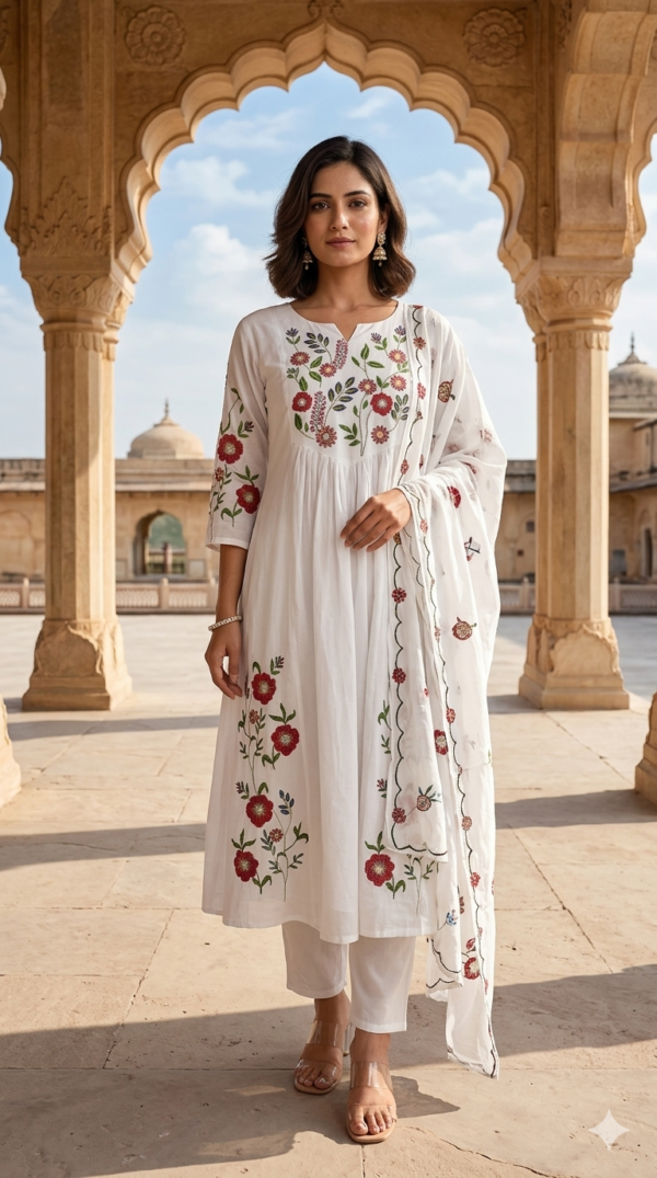 Mul Cotton 3PC Set Fully Embroidered