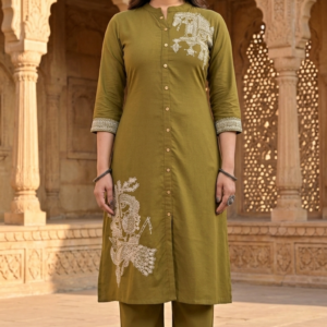 Boutique Style Cotton Flex Embroidered 2PC Set