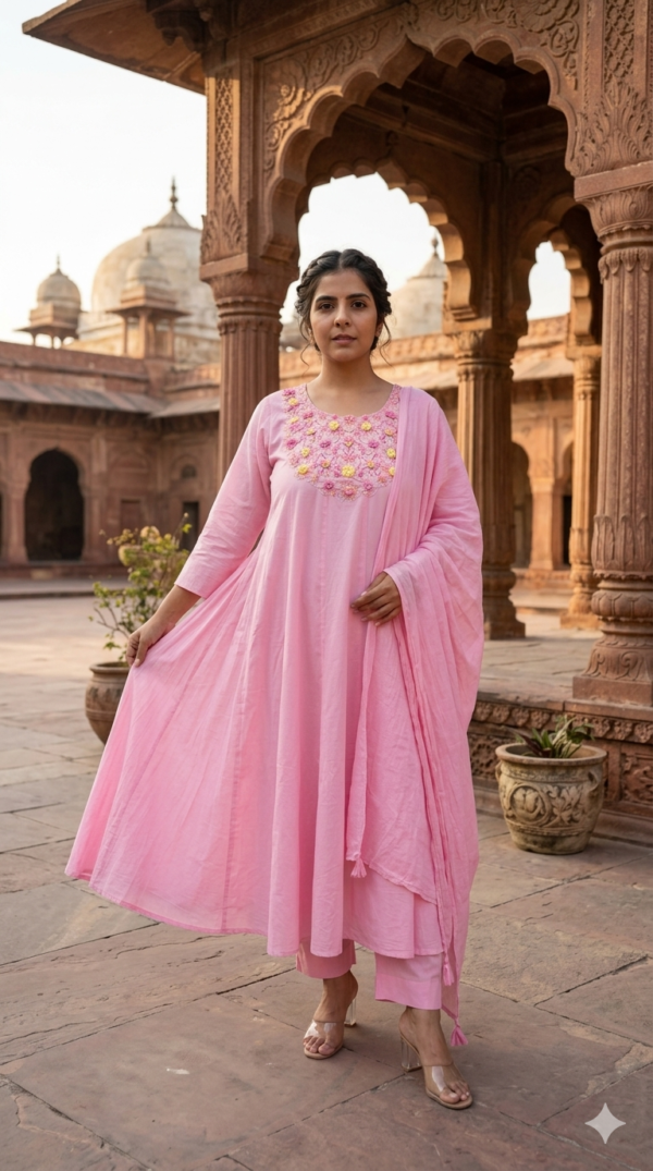 14 Kali Anarkali Cotton 3PC Set