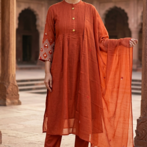 Mul Chanderi Handwork 3PC Set