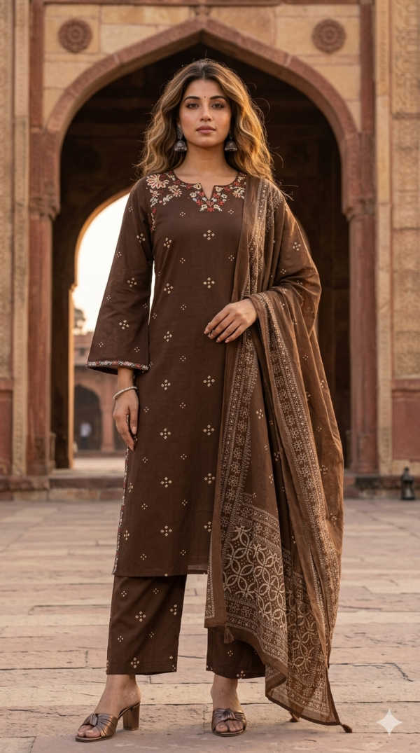 Embroidered Cotton 3PC Set