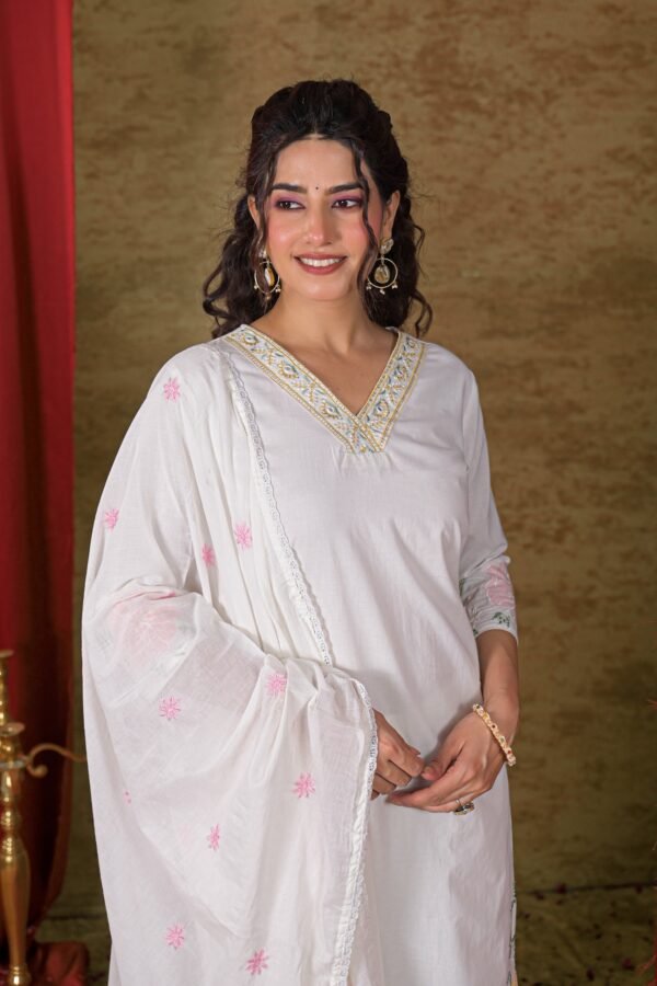 Embroidered Cotton 3PC Set with Applique Work