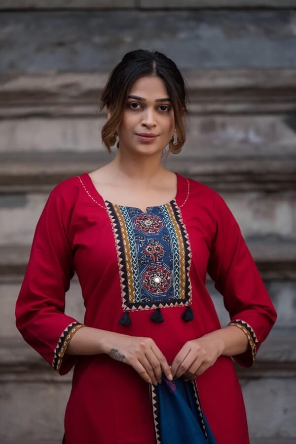 Dabu Cotton Ajrakh Patch Work 3PC Set