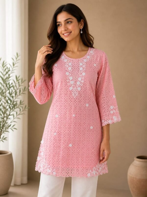 Cotton Shifli Chikankari Tunic