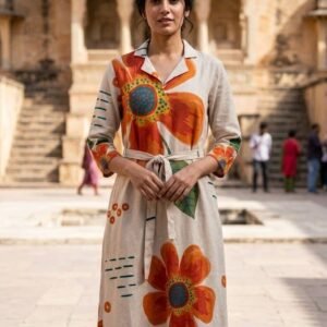 Midi Gown with Belt