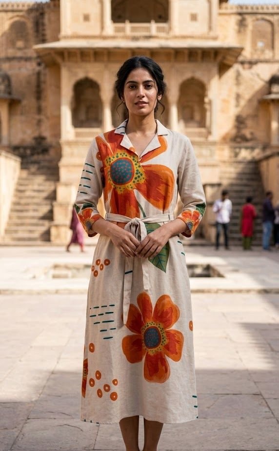 Midi Gown with Belt