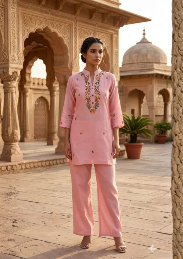 Mul Chanderi Handwork Co-Ord Set