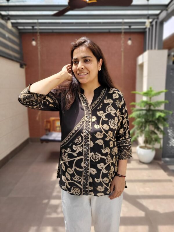 Natural Crepe Handwork Shirt Tunic