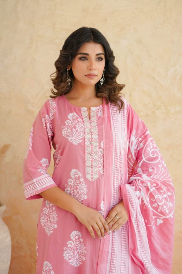 Cotton Embroidered Yoke 3PC Set
