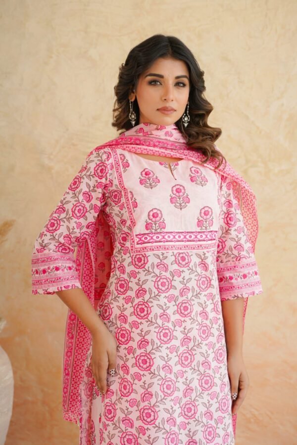 Elegant Cotton Embroidered 3PC Suit Set