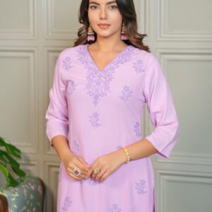 Chikankari 2PC Set with Crochet Lace Work