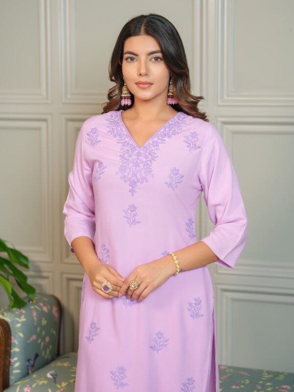 Chikankari 2PC Set with Crochet Lace Work