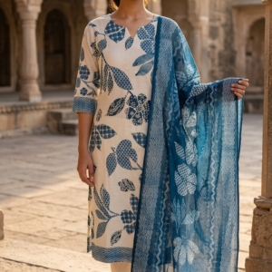 Handwork Cotton 3PC Set with Digital Dupatta