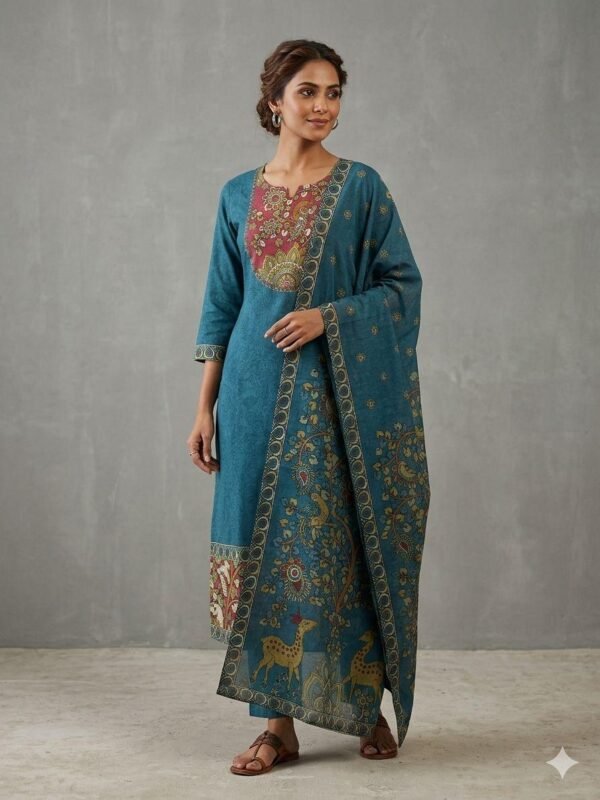 Kalamkari Print Cotton 3PC Set
