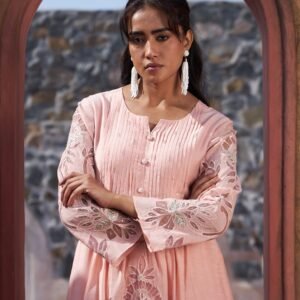 Mul Chanderi Embroidered 3PC Set