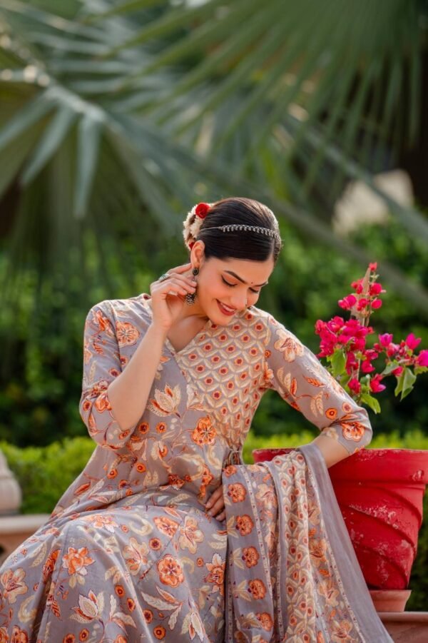 Pure Cotton Anarkali 3PC Set